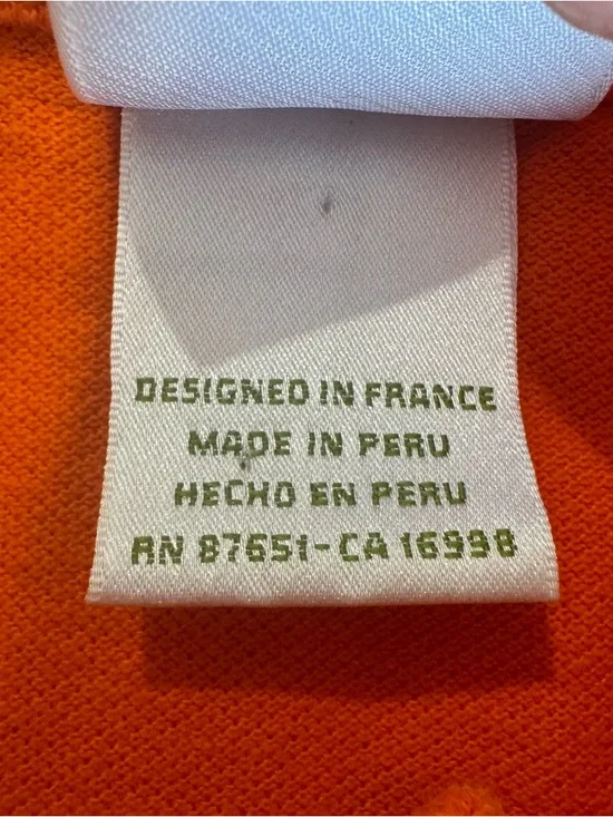 🧡 Lacoste Orange Polo Shirt – Size 4 (Made in France) 🧡 - Picture 3 of 8